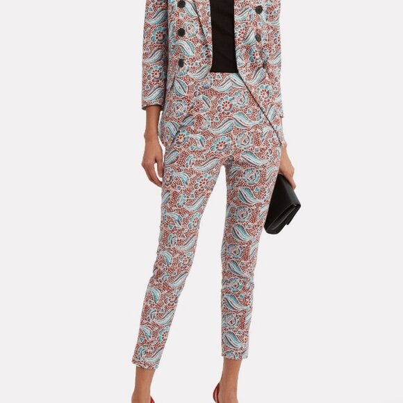 Veronica Beard Honolulu Skinny Cropped Linen Blend Pants - Picture 3 of 8